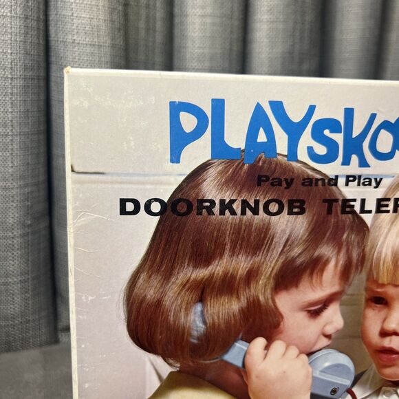 Vtg Playskool Toy Wood Pay Play Phone Rotary Dial Doorknob Coins 1954 #488 - Picture 8 of 11